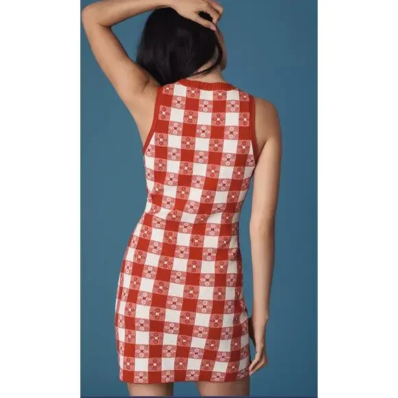 NWT Rachel Antonoff Maddy Red and White Mini Dress - Large - Picture 2 of 5
